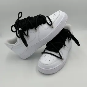 Toe Protection Team Match Nike Air Force 1 White Rope Laces Black??Triple Black
