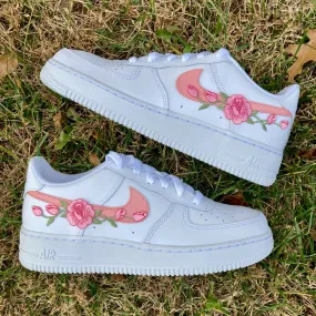 zipper Air Force 1 Custom Low Two Tone Light Petal Pink Rose Men Women Kids All Sizes AF1 Sneakers