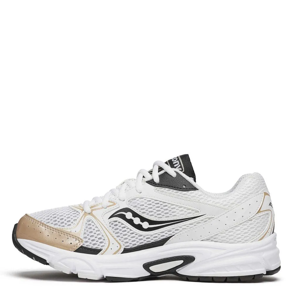 Color Play Cushioned Saucony Women's Ride Millennium in White/Gold/Black