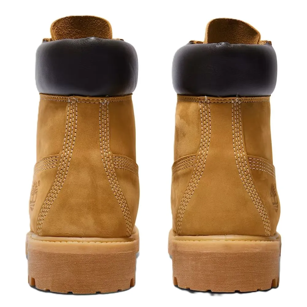 Timberland Men's 6-Inch Premium Waterproof Boot in Wheat Nubuck Breathable Finish Color Pop Slip   Resistant Lug