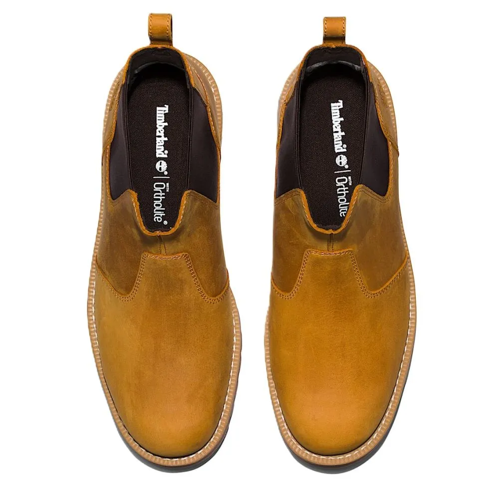 Middle-Aged Man Timberland Men's Redwood Falls Chelsea Boot in Wheat Quick - dry