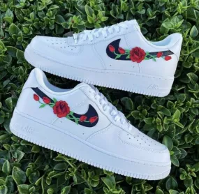 Air Force 1 Custom Low Red Rose Floral White Black Shoes Men Women Kids AF1 Sneakers Meadow Glow New Drop