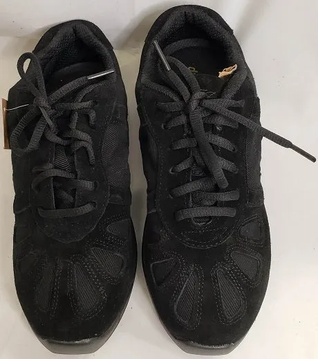 Logan -- Sueded Split Sole Dancesneaker -- Black Spring Jump Durable outsole