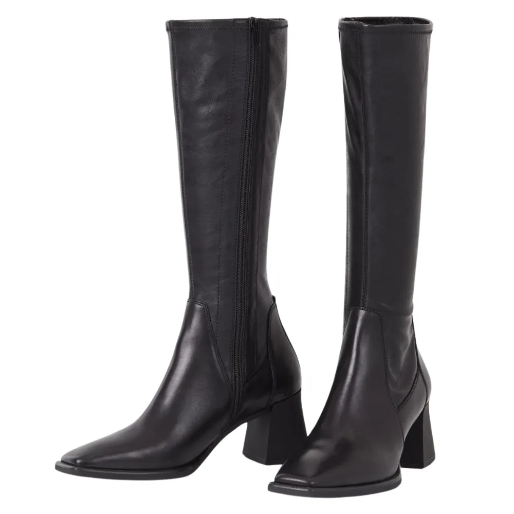 Casual Flex Vagabond Women's Hedda Tall Boots in Black Leather/Comb ReinforcedHeel