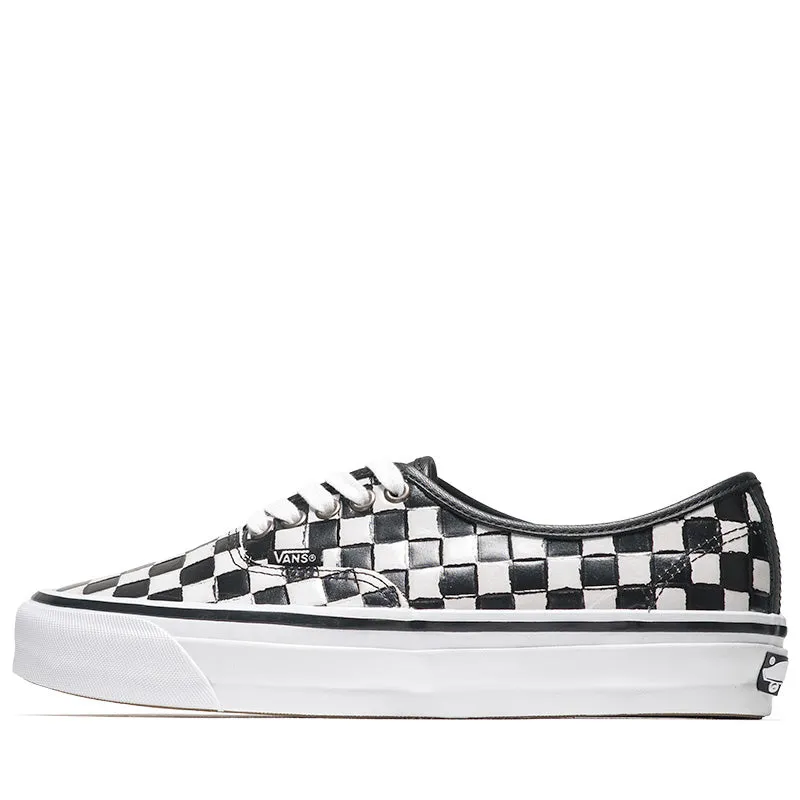 Slip Resistant Modern Commuters Tropic Mode Vans Authentic 44 Vibram - Leather Check Black/White