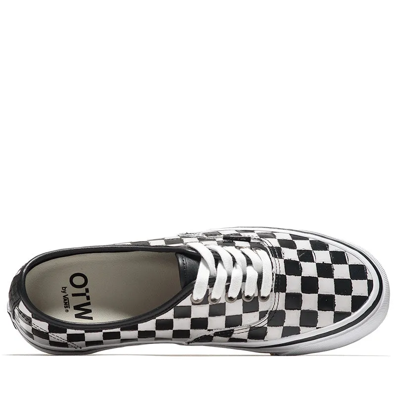 Vans Authentic 44 Vibram - Leather Check Black/White Metal Edge