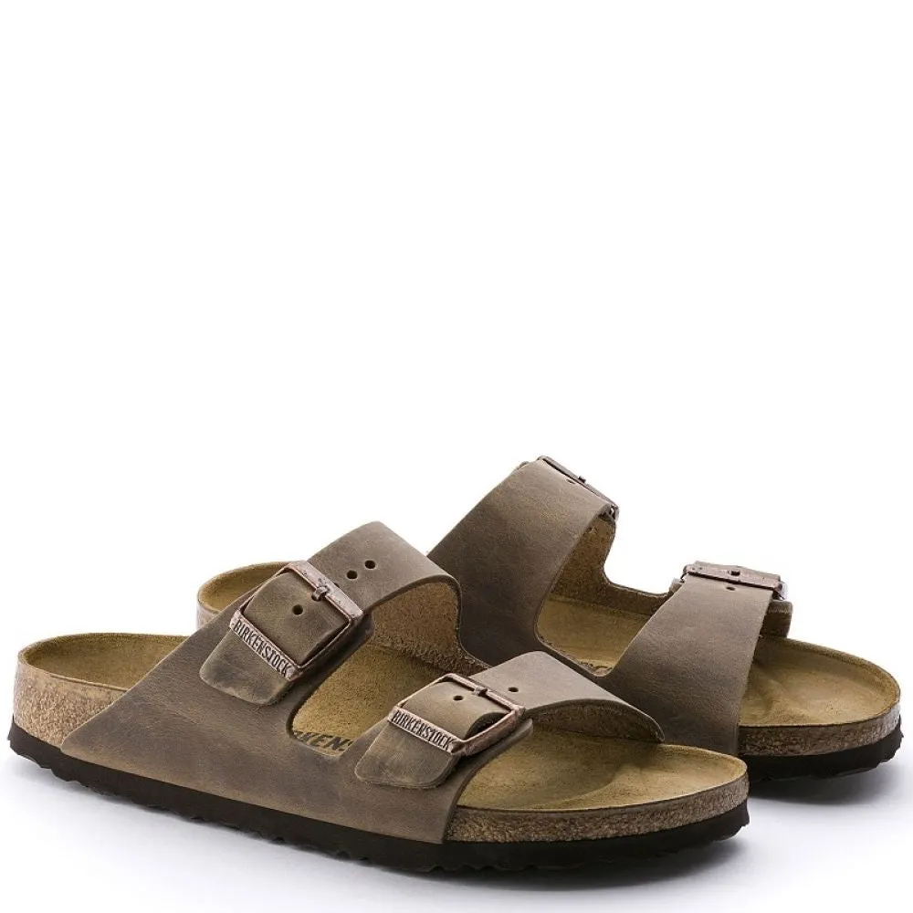 Flexible Outdoor Footwear Hot Fashion Versatile Birkenstock Arizona Oiled Leather in Tobacco Brown
