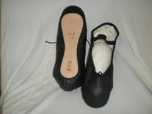 Economy Dansoft -- Leather Full Sole Ballet -- Black Timeless Fit Adjustable