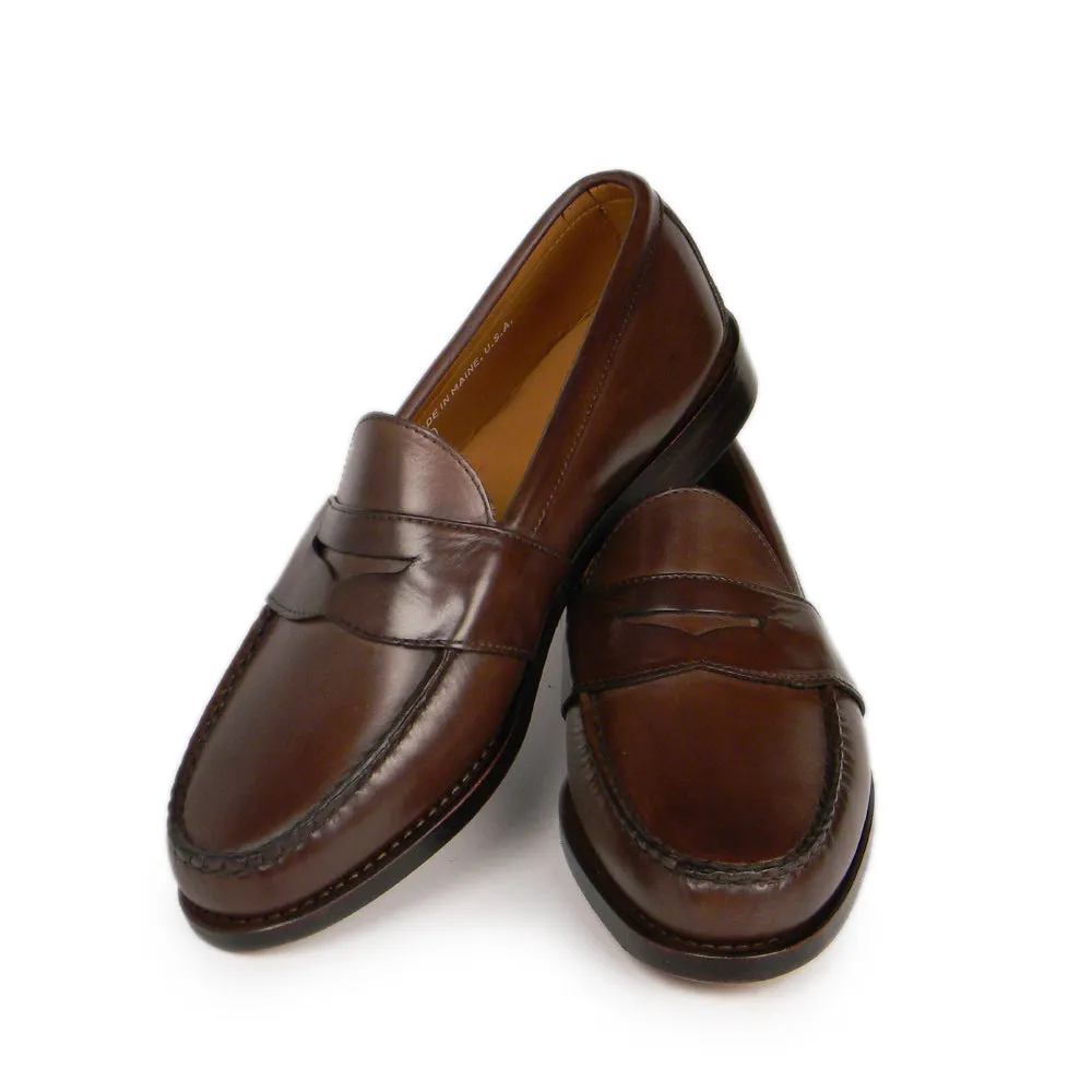 Woven Leather Weltline Penny Loafers - Dark Brown Calf