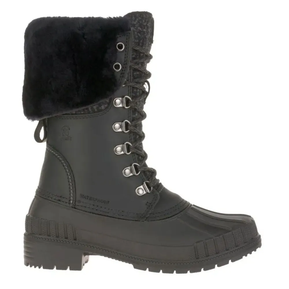 Wide Tread Kamik Women's SiennaF2 in Black Strong Mood Slip Resistant Daily Walks