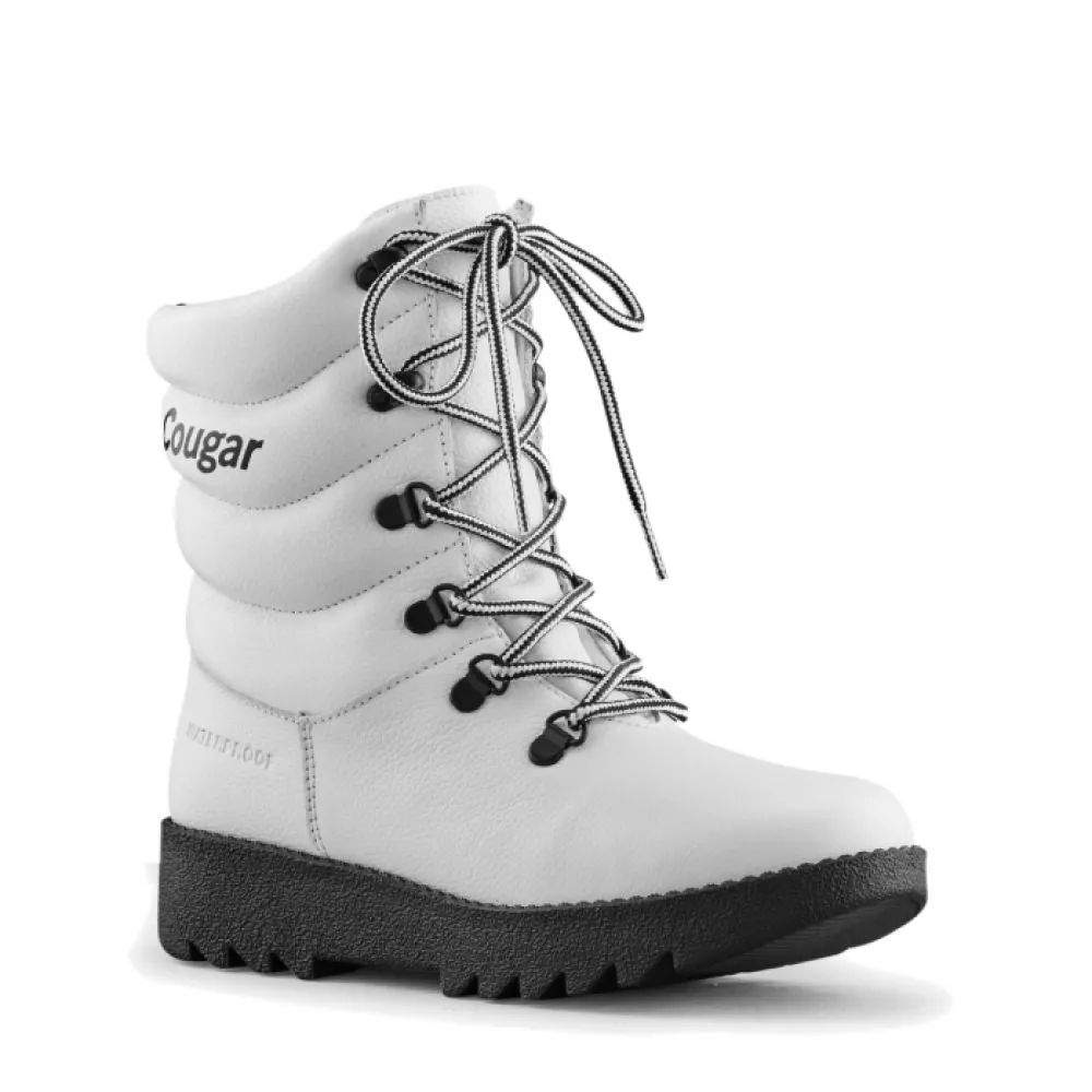 Thermal Core Snow Trekker Warm Touch Tough Built Lining Cougar Women's Original Pillow Boot in White