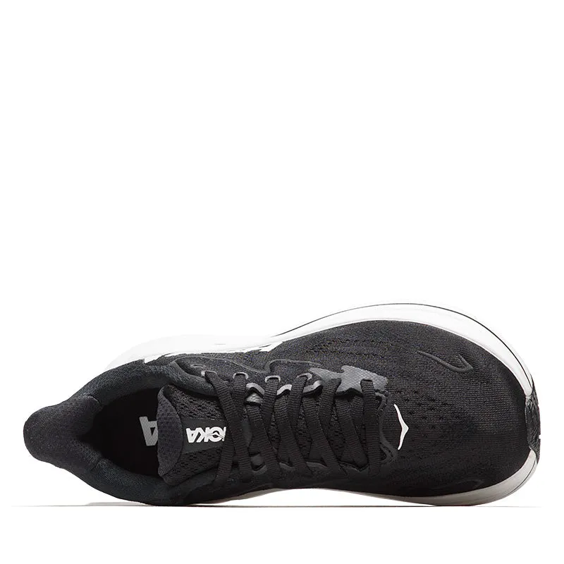 Women's Hoka Clifton 10 - Black/White running shoes for outdoor adventurers