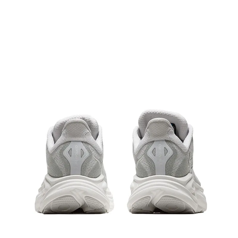 Women's Hoka Clifton 10 - Cosmic Grey/Stardust bead - decorated running gear lace - up design