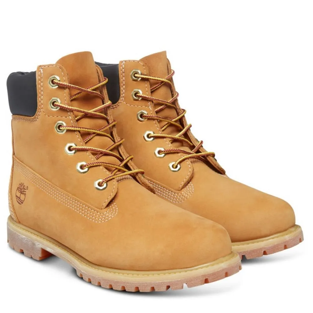 Shock Absorbing Urban Traveler Wool Cushion Timberland Women's Icon 6 Inch Premium Waterproof Boot in Wheat Nubuck