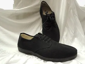 Adriano -- Black Canvas Oxford -- Medium Width -- All Black Mud Resistant Weekend Wanderer