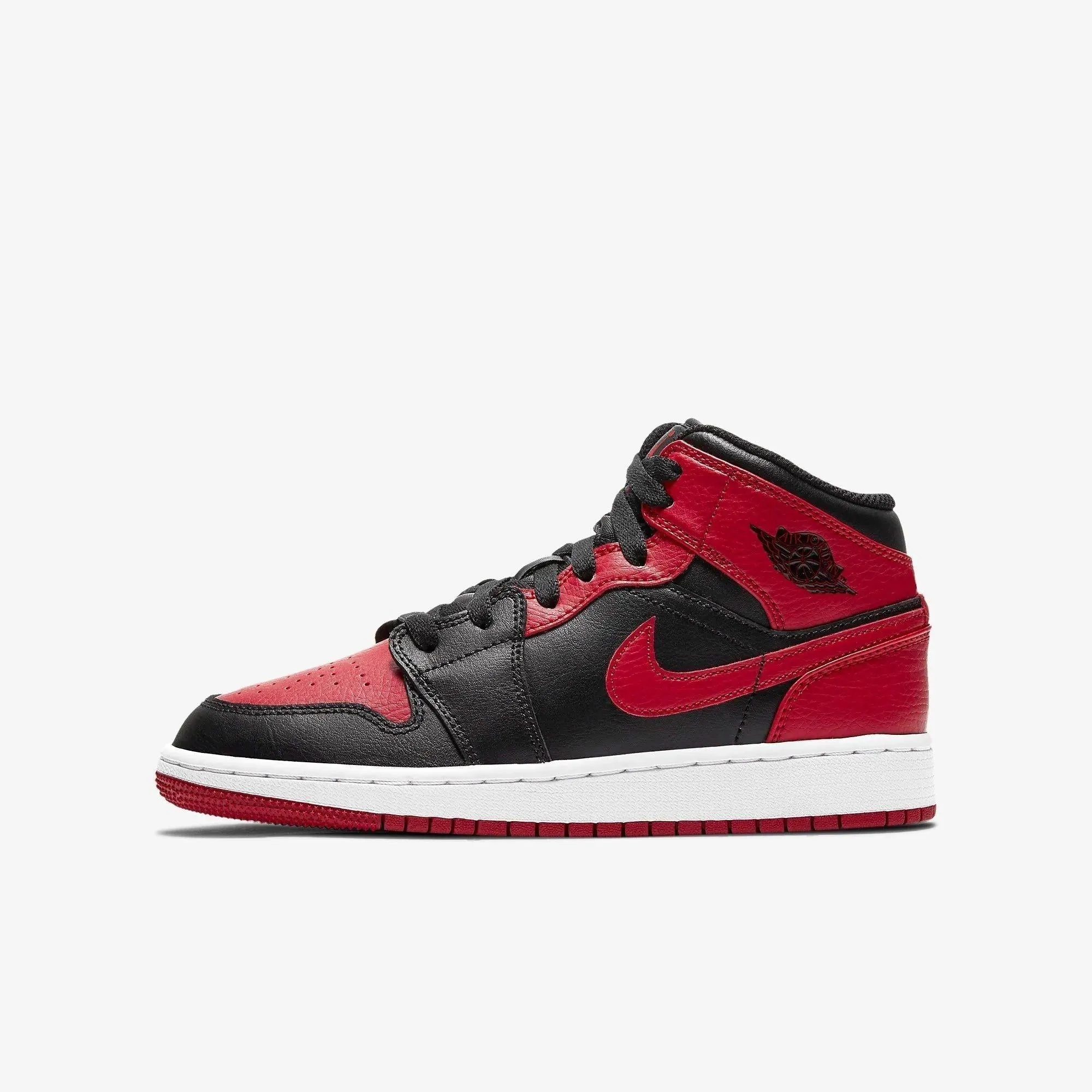 (GS) Air Jordan 1 Mid 'Bred / Banned' (2020) 554725-074 Quick Drying Travel Enthusiasts