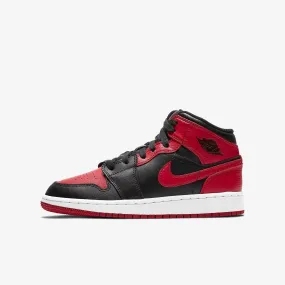 (GS) Air Jordan 1 Mid 'Bred / Banned' (2020) 554725-074 Quick Drying Travel Enthusiasts